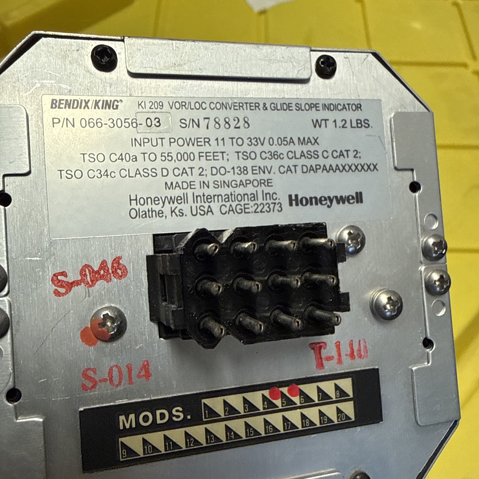 Bendix King KI 209 VOR/LOC/GS Indicator P/N 066-3056-01 Mod 3 See Description