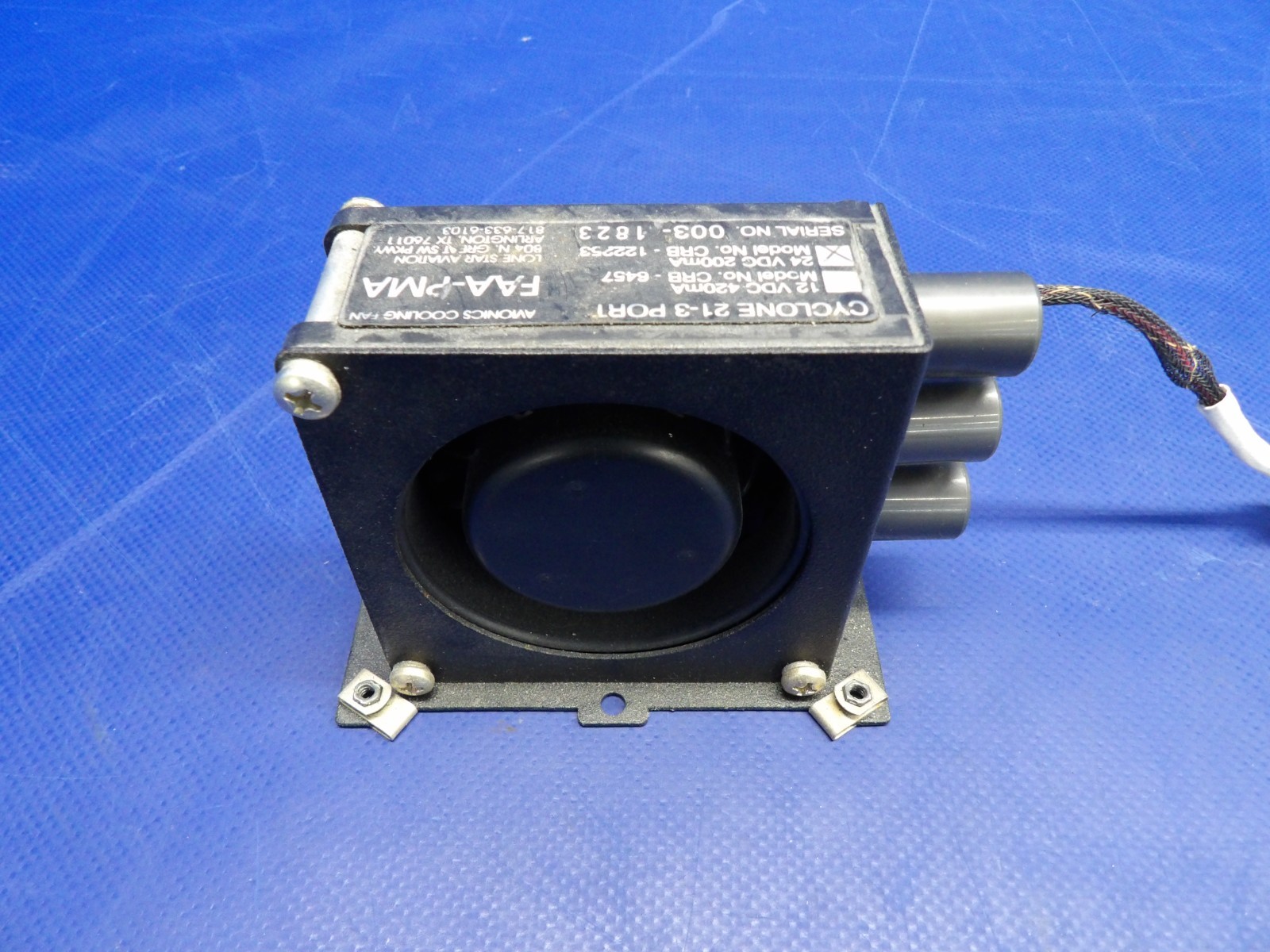 Diamond DA-40 Cyclone 21-3 Port Avionics Cooling Fan 24V TESTED (0626-1430)