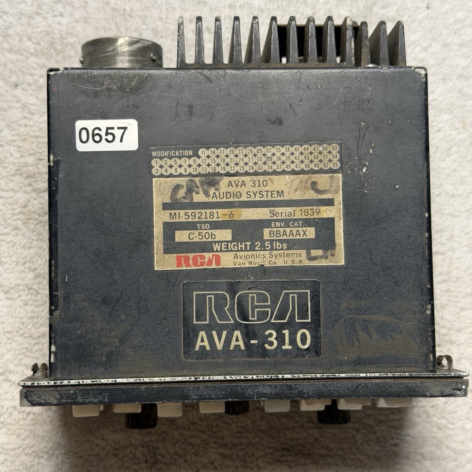 RCA AVA-310 Audio System Panel C-50B MI-592181-6