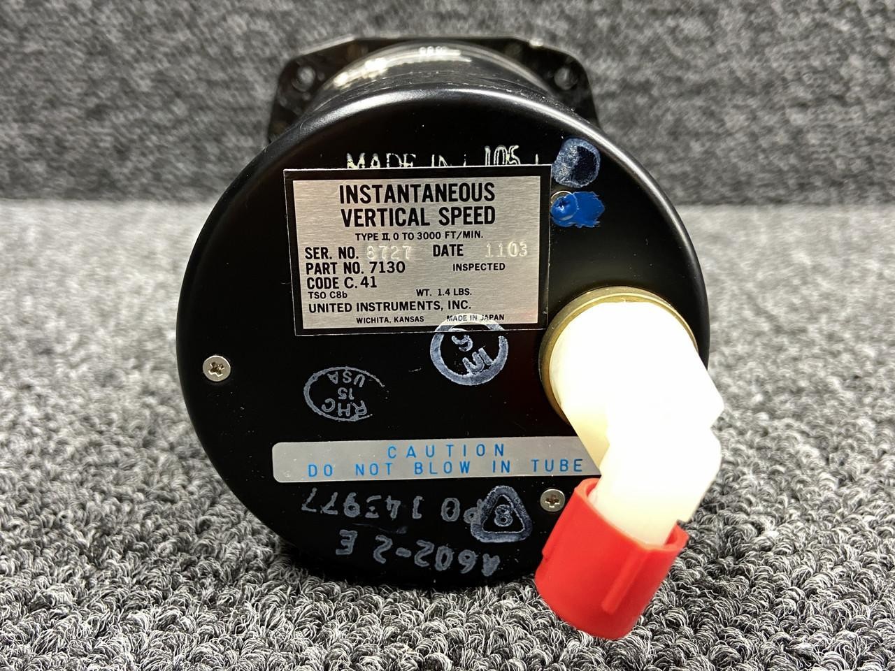 7130 (Alt: A602-2) United Instruments Rate of Climb Indicator