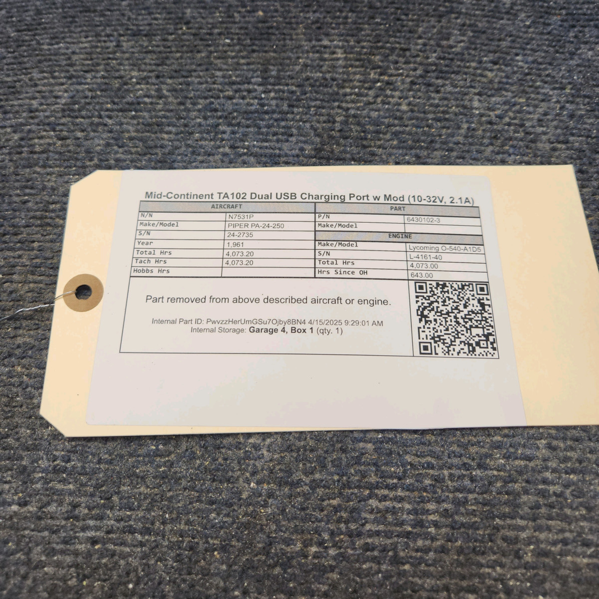 6430102-3 | Mid-Continent TA102 | Dual USB Charging Port w Mod (10-32V, 2.1A)