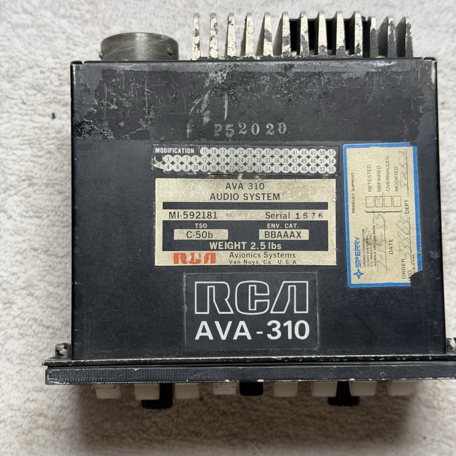 RCA AVA-310 Audio System Panel C-50B MI-592181-5A