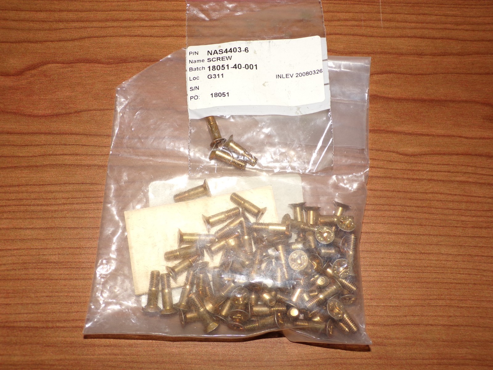 Aircraft Alloy Steel Screws NAS4403-6 (Sale for 73)