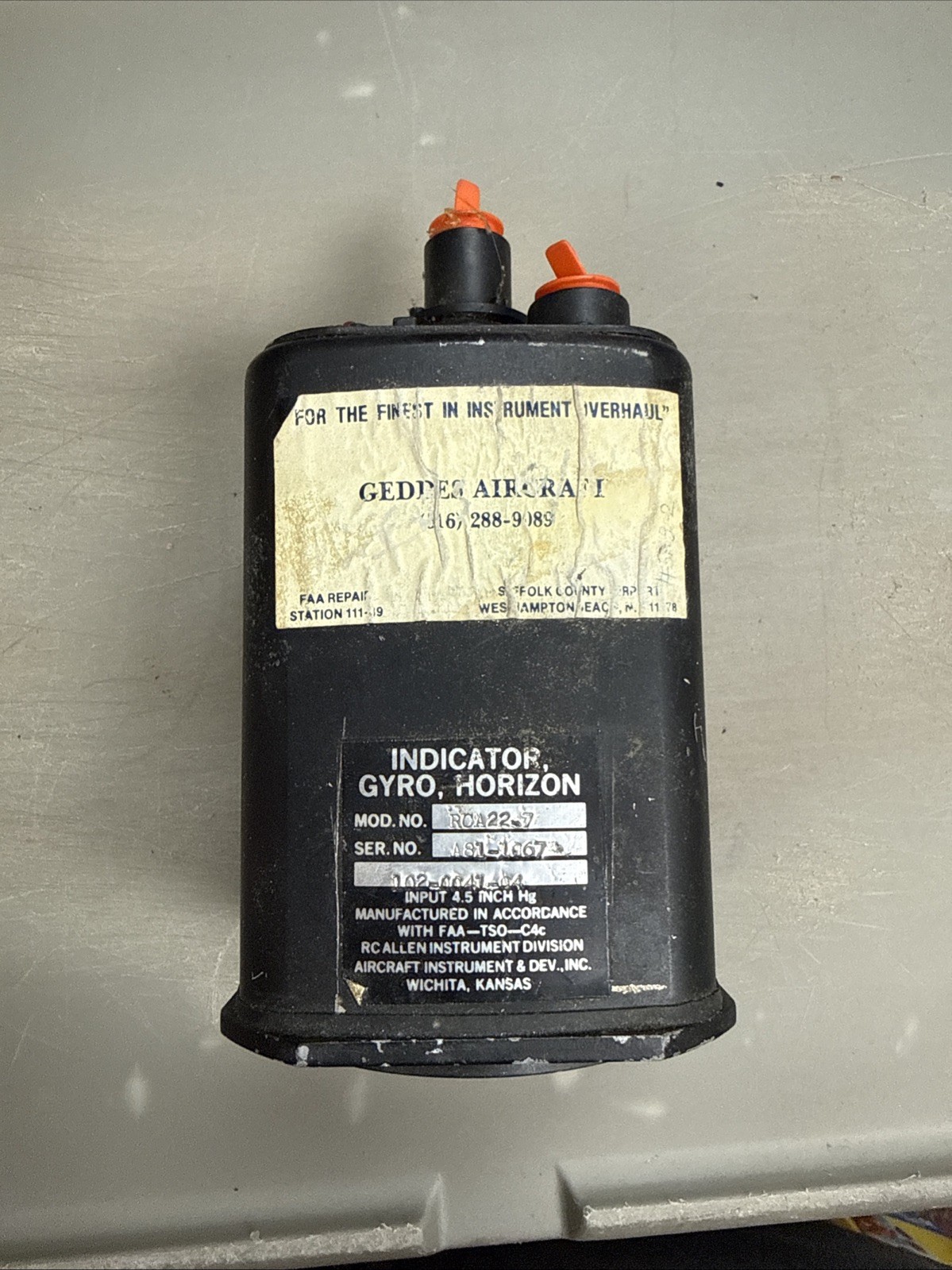 Rc Allen RCA22-7 Horizon Gyro Indicator P/N 102-0041-04