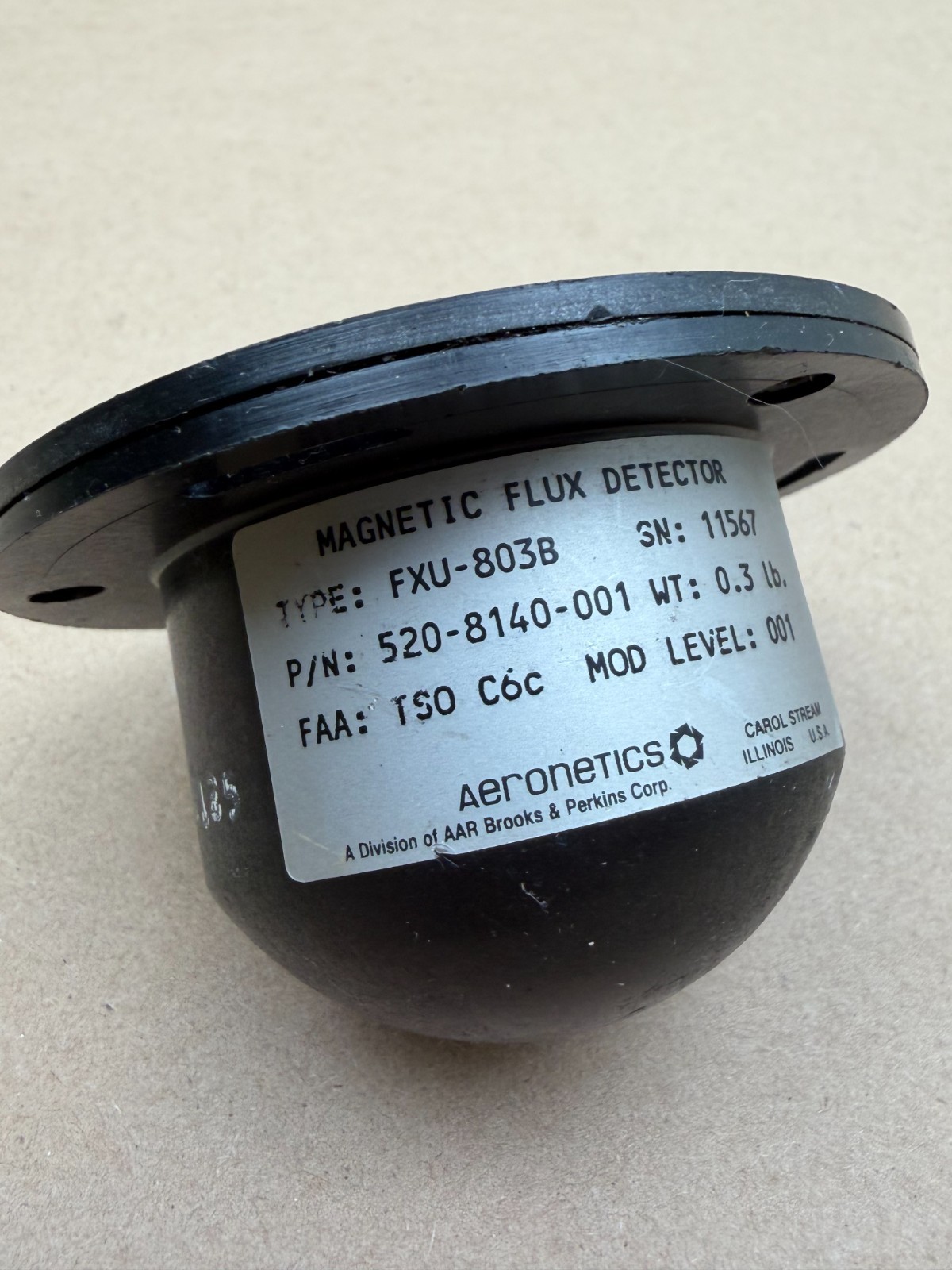 Bendix Aeronetics FXU-803B Magnetic Flux Detector P/N: 520-8140-001 (0993)