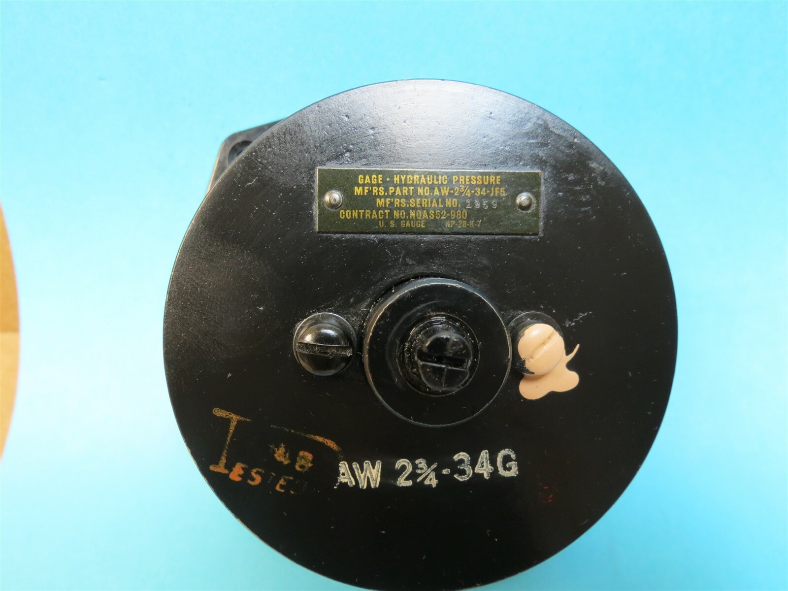 0 to 5000 PSI Hydraulic Pressure Aircraft Instrument U.S. Gauge Co. AW2-3/4-34G