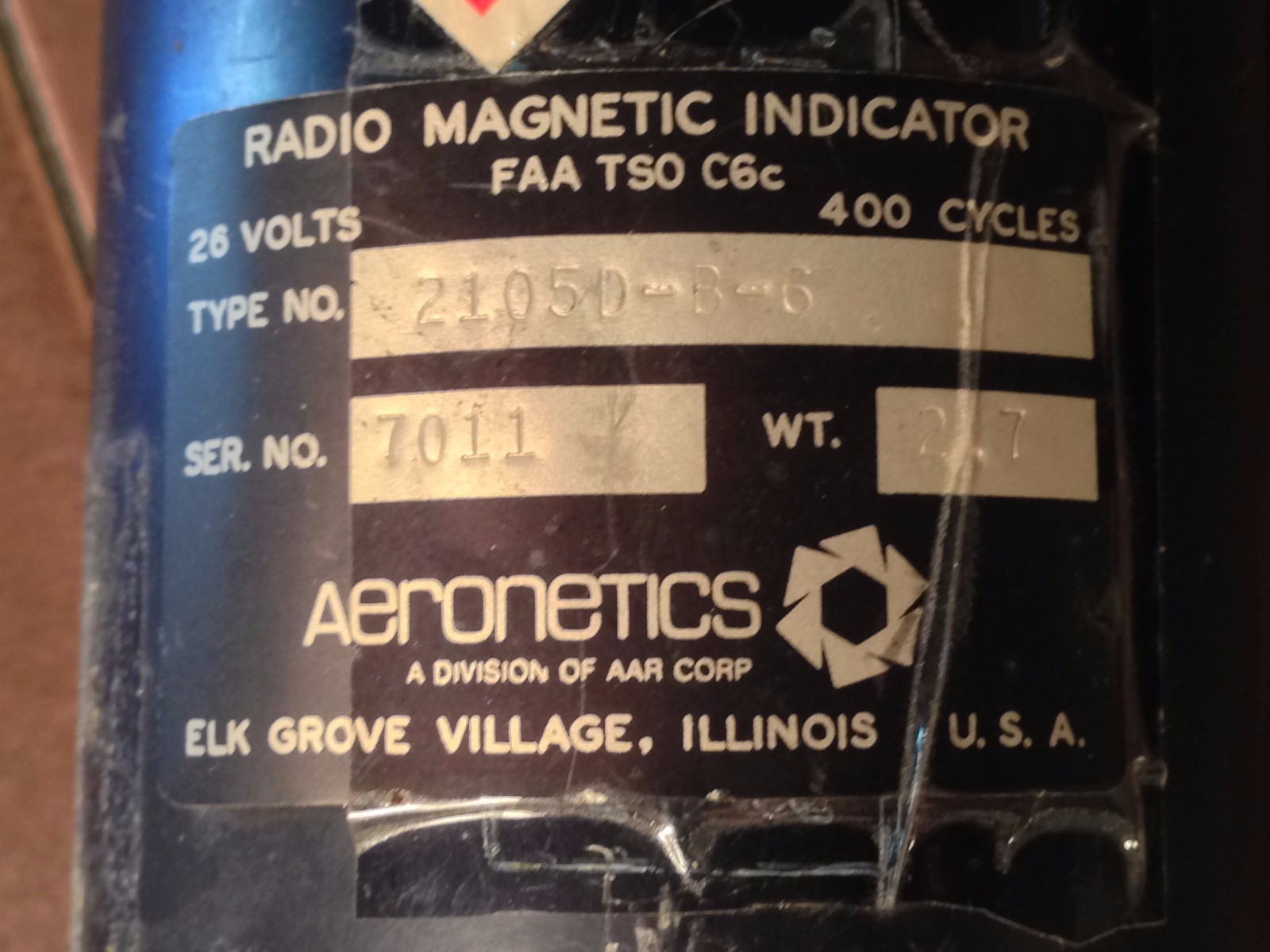 Aeronetics RMI Radio Magnetic Indicator pn 2105D-B-6