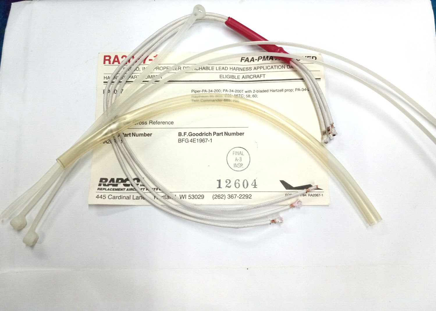 RAPCO P/N RA-2067-1 LEAD KIT (Missing some connectors)