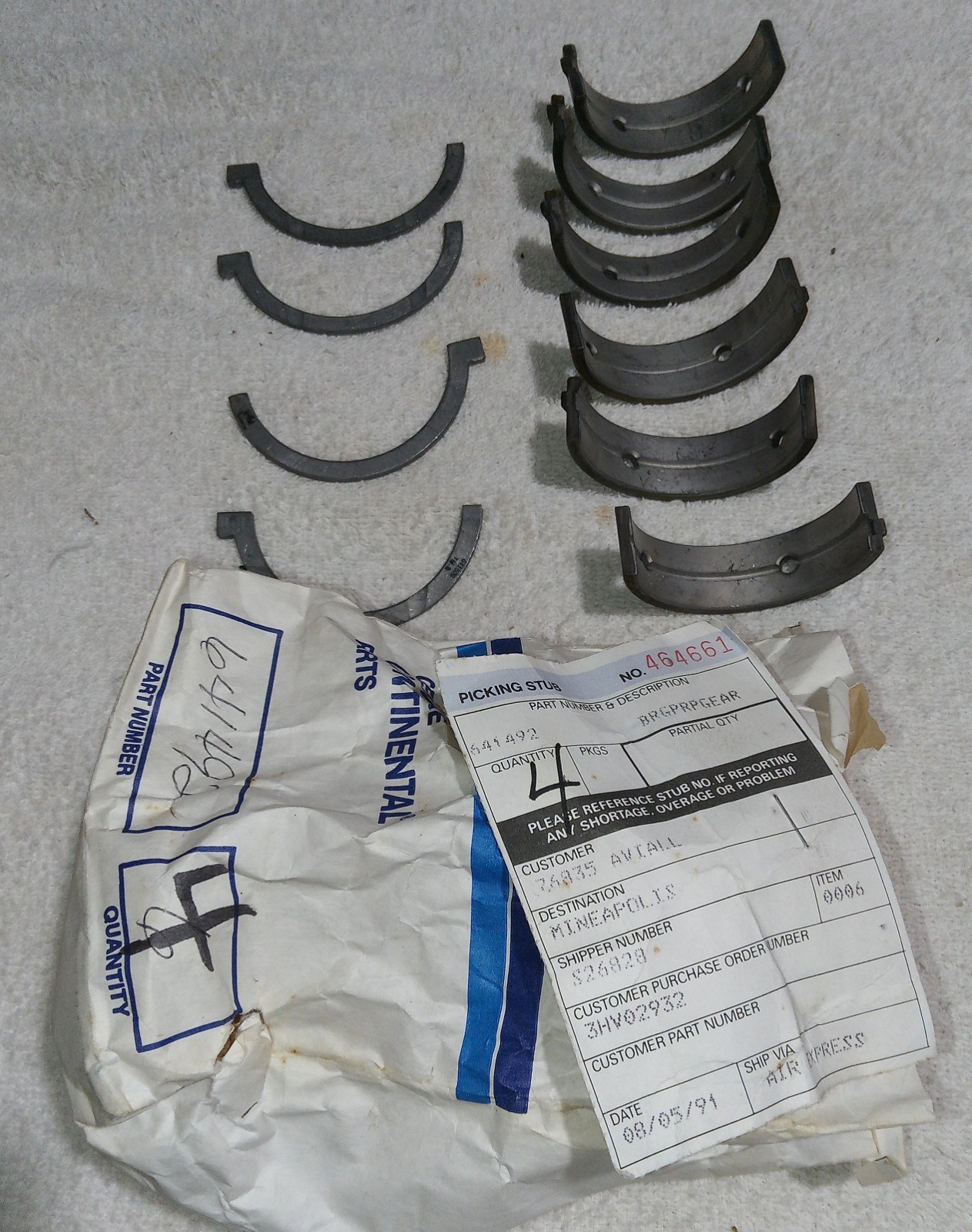 Teledyne Continental Motors MAIN BEARINGS 641492 – Aircraft NOS NEW
